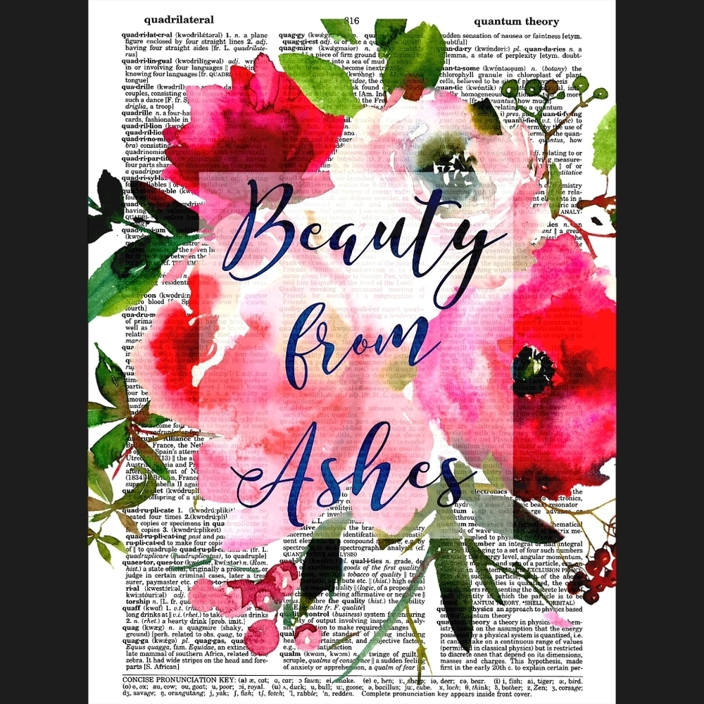 Beauty From Ashes Dictionary Art Print Wall Decor - Picture 1 of 4
